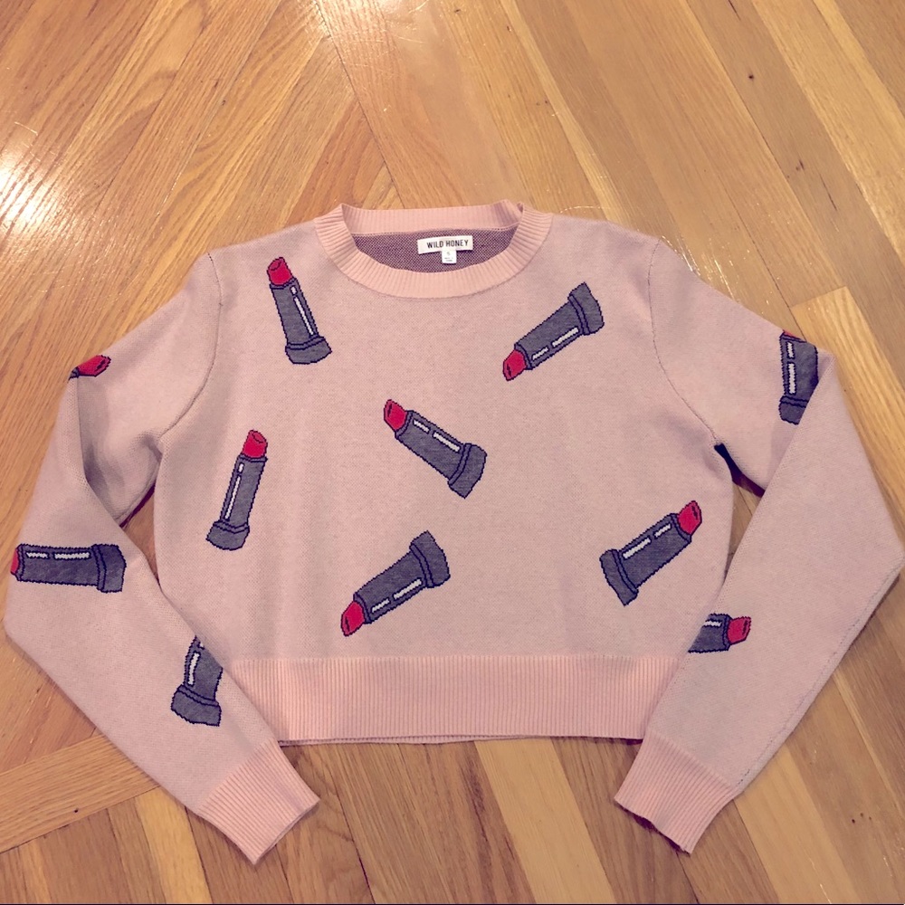 Pink Lip Stick Sweater (Wild Honey brand)